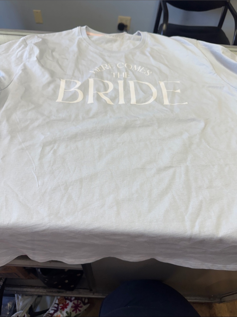 Here Comes The Bride Blue Graphic Tee